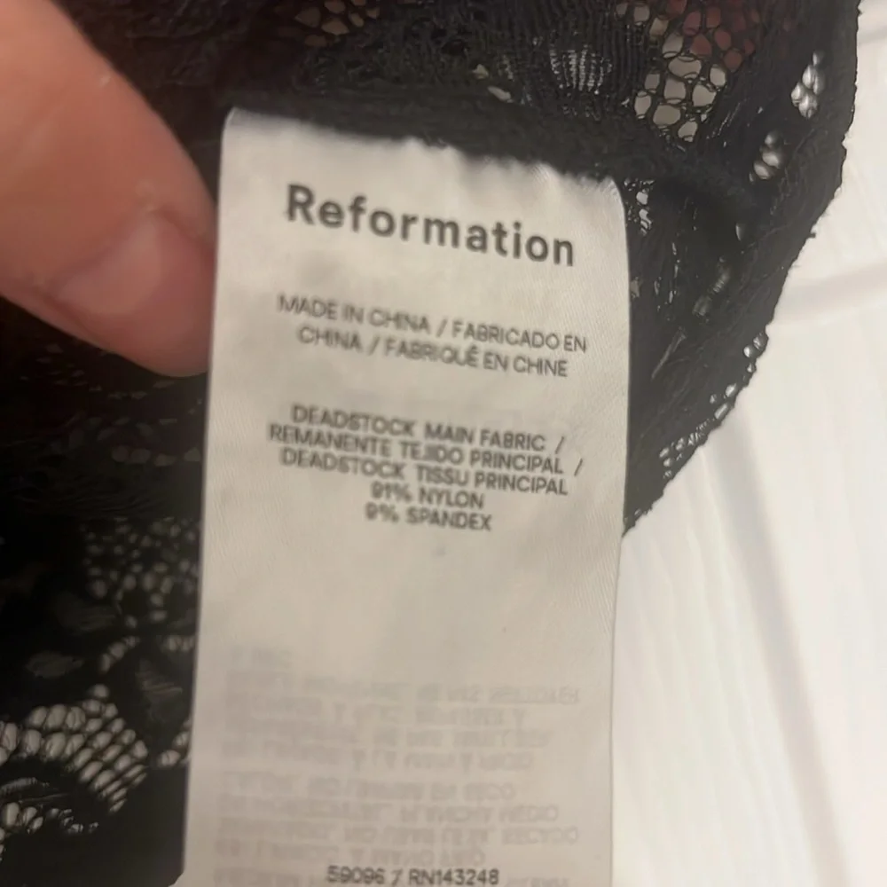 Reformation Black Lace Long Sleeve Top Adriano - Picture 4 of 7